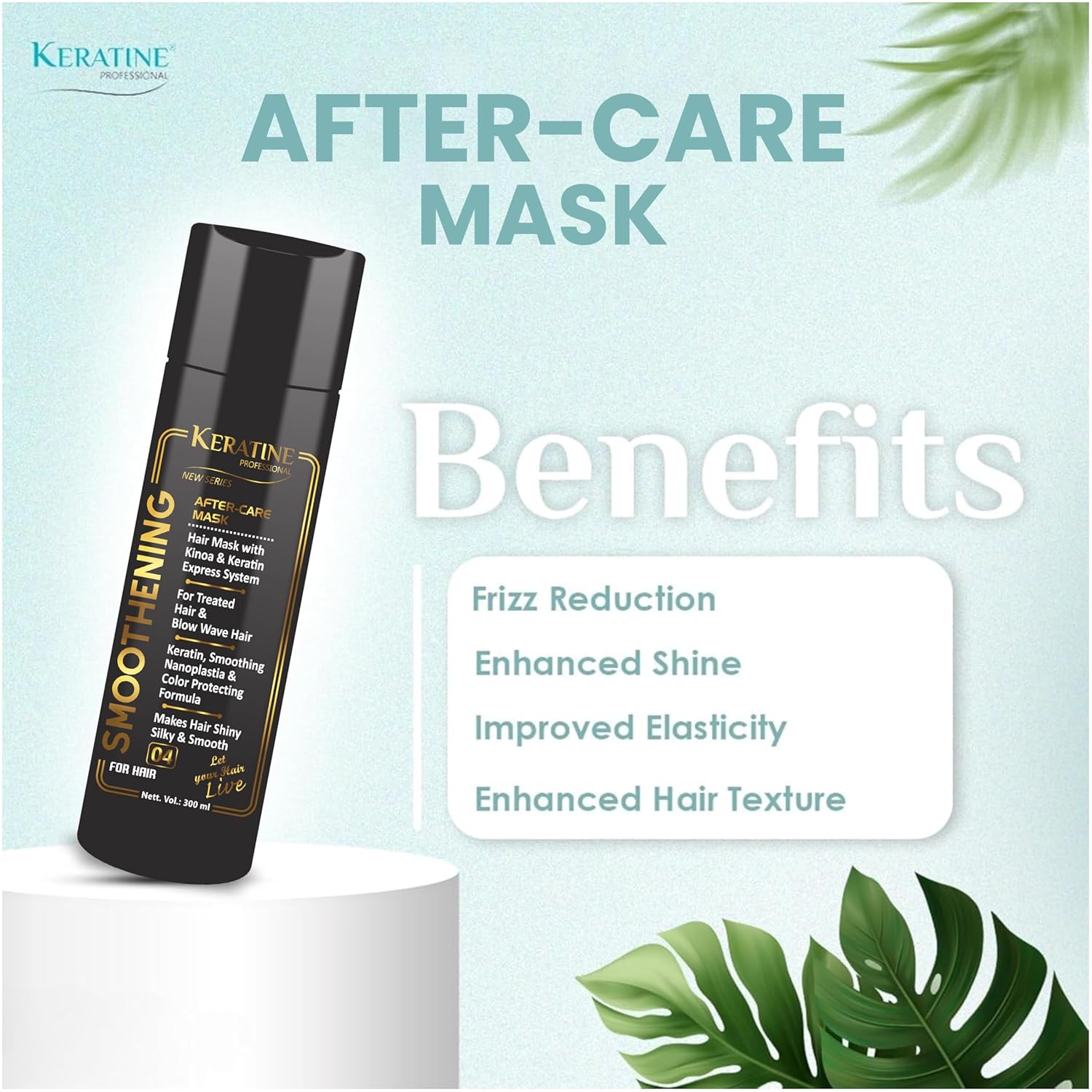 KERATINE PROFESSIONAL after care Hair Mask, Repair for Dry Damaged and Color Treated Hair Conditioning Treatment for Curly or Straight Thin Fine Hair (300-ml)