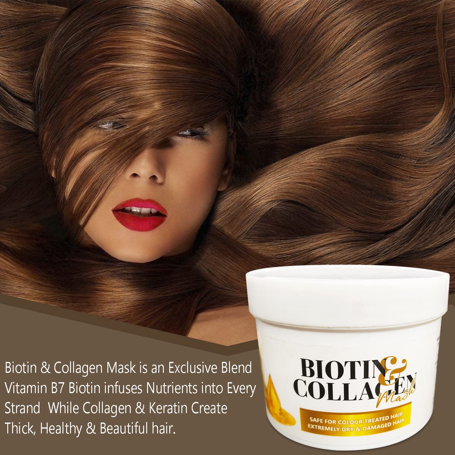 Keratine Professional ? Biotin & Collagen Hair Mask ? 500ml & Strengthens & Revitalizes Hair & Ideal for Weak and Thinning Hair