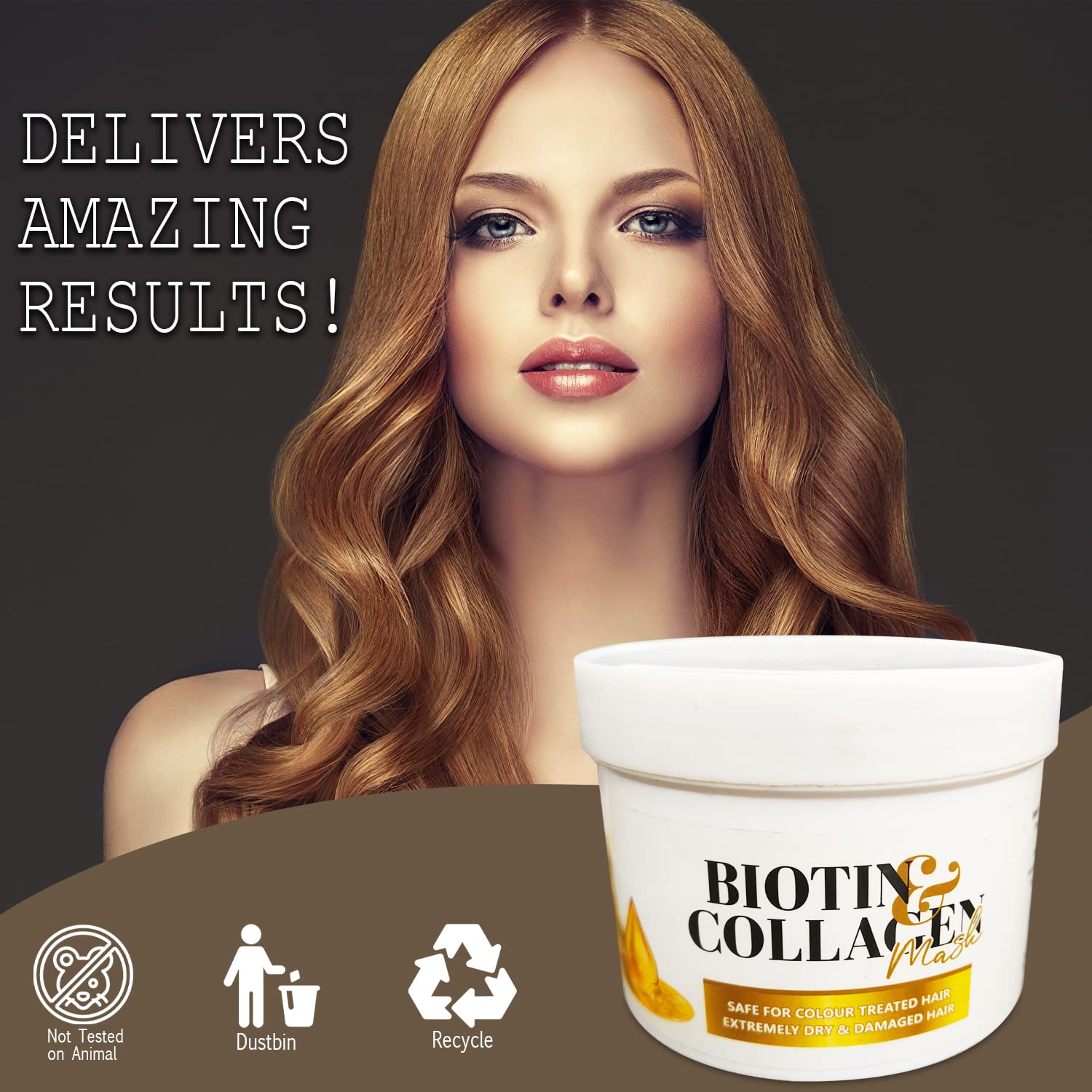 Keratine Professional ? Biotin & Collagen Hair Mask ? 500ml & Strengthens & Revitalizes Hair & Ideal for Weak and Thinning Hair