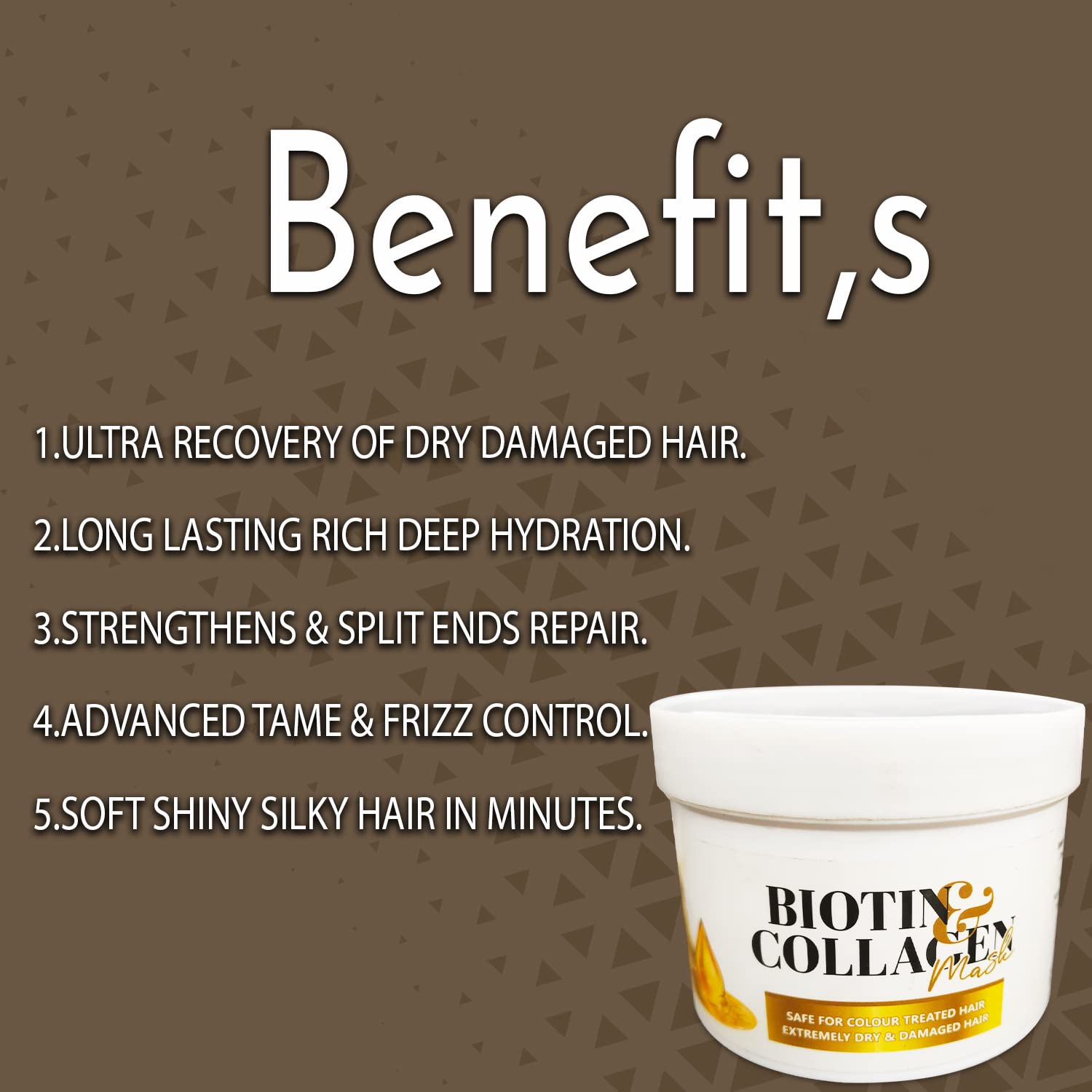 Keratine Professional ? Biotin & Collagen Hair Mask ? 500ml & Strengthens & Revitalizes Hair & Ideal for Weak and Thinning Hair