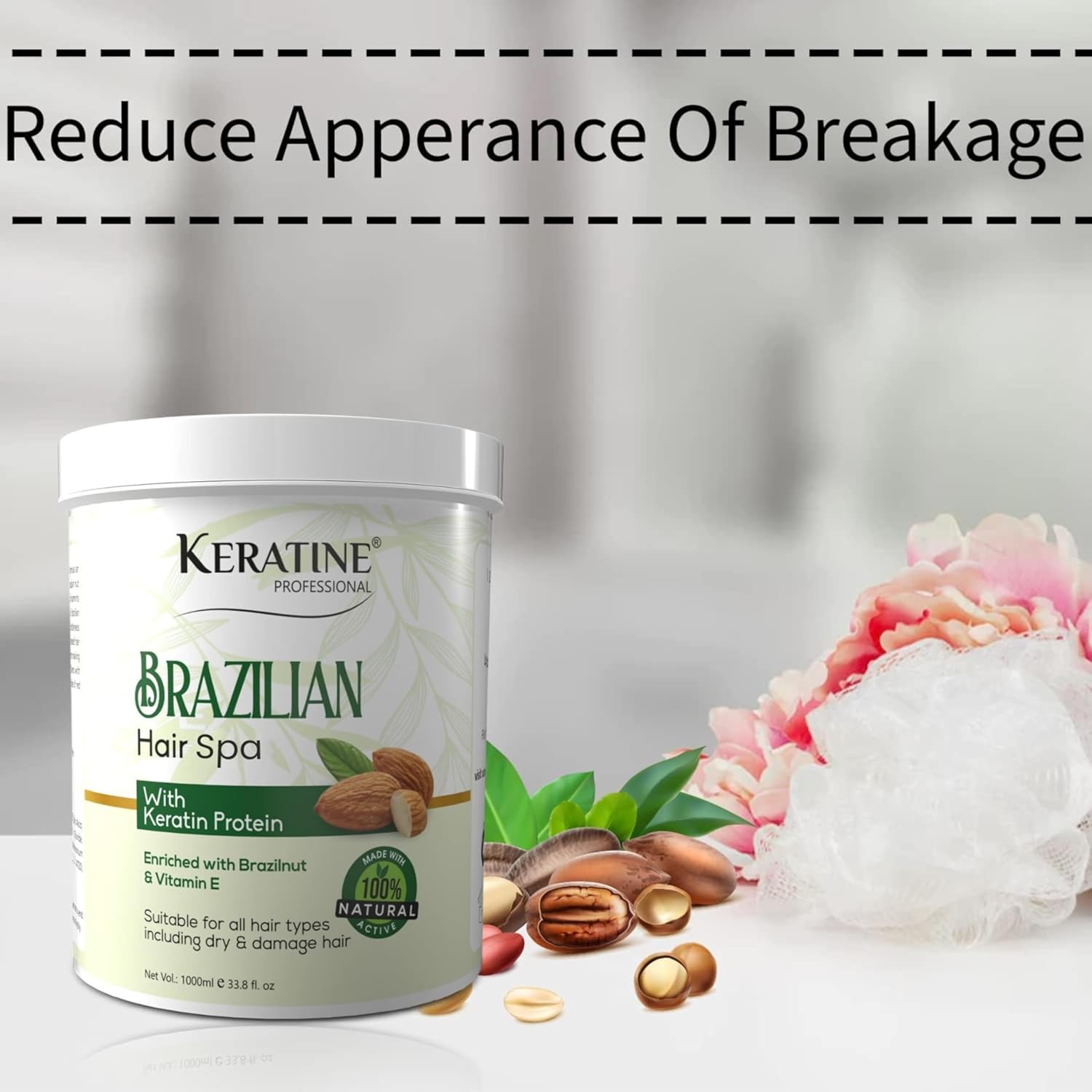 Keratine Professional Brazilian Hair Spa - With Smooth & Nourish (1000ml)