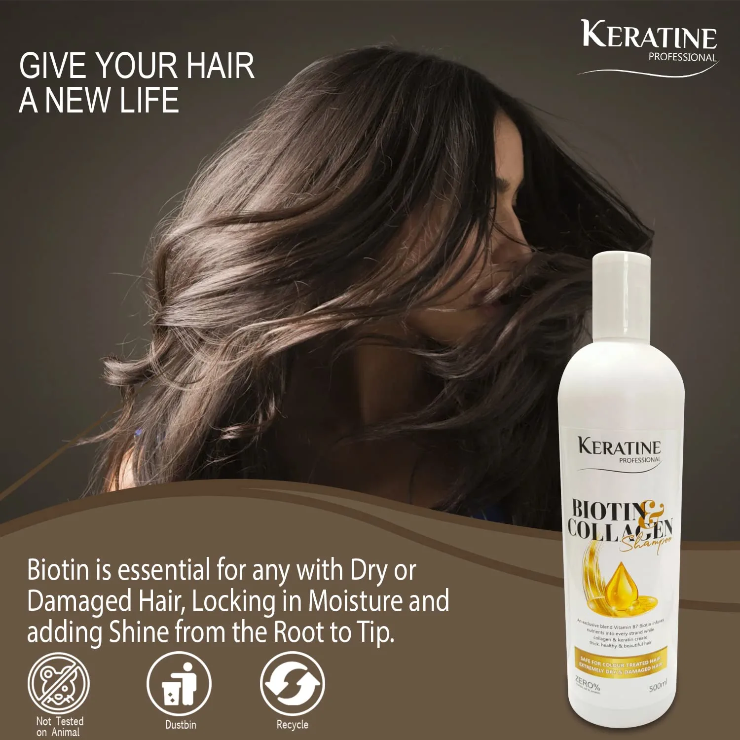 Keratine Professional ? Collagen Shampoo with Strength & Shine ? 500ml & Revitalizes and Strengthens for Radiant Hair