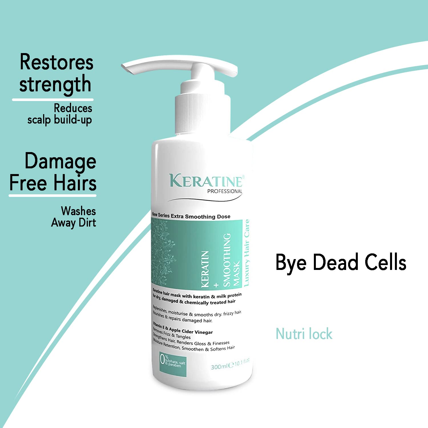 Keratine Professional ? Hair Mask with Deep Repair & Hydration ? 300ml & Intense Repair & Moisture & For Dry & Damaged Hair