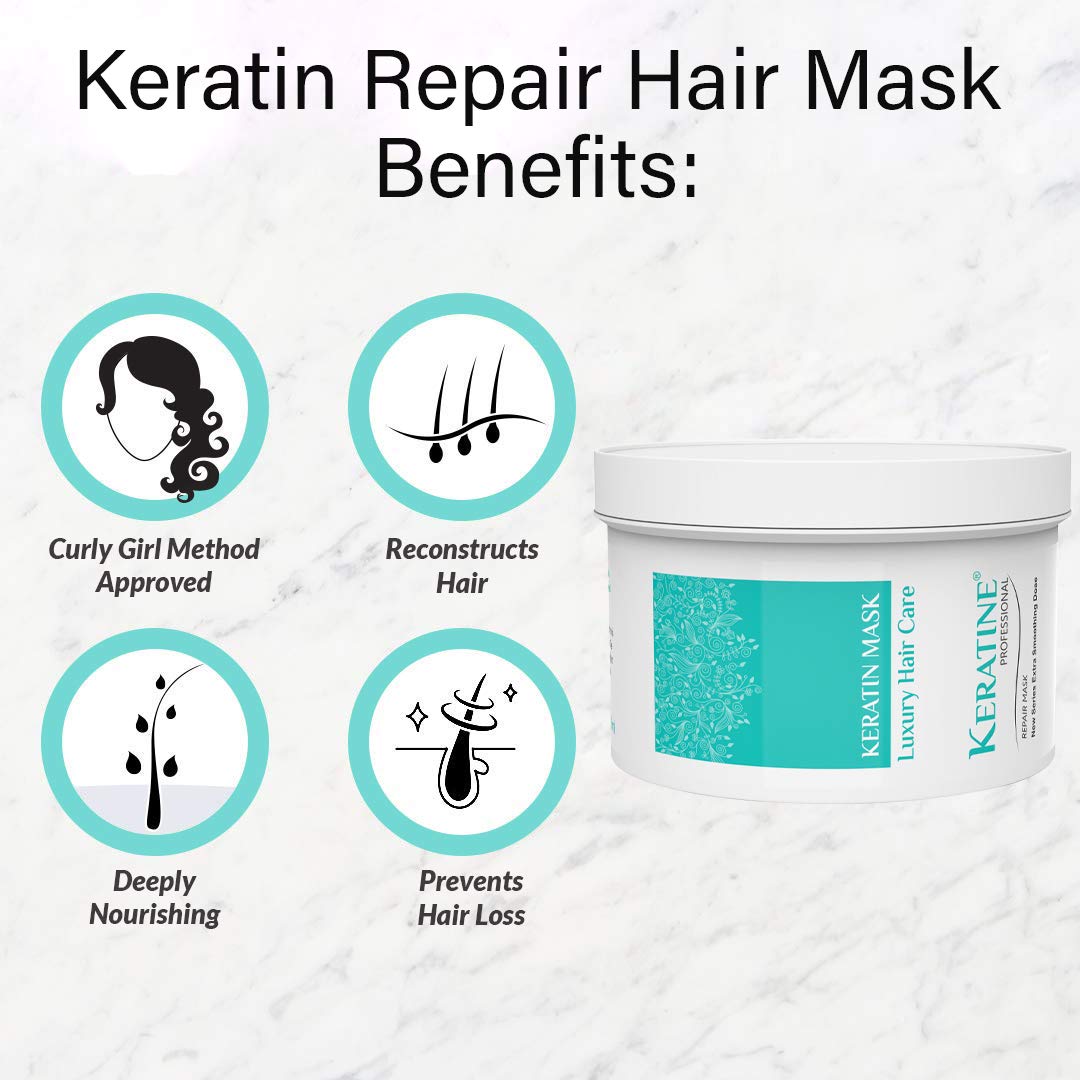 Keratine Professional ? Hair Mask with Deep Nourishment & Repair ? 500ml & Restores & Hydrates Hair & Ideal for Dry and Damaged Hair