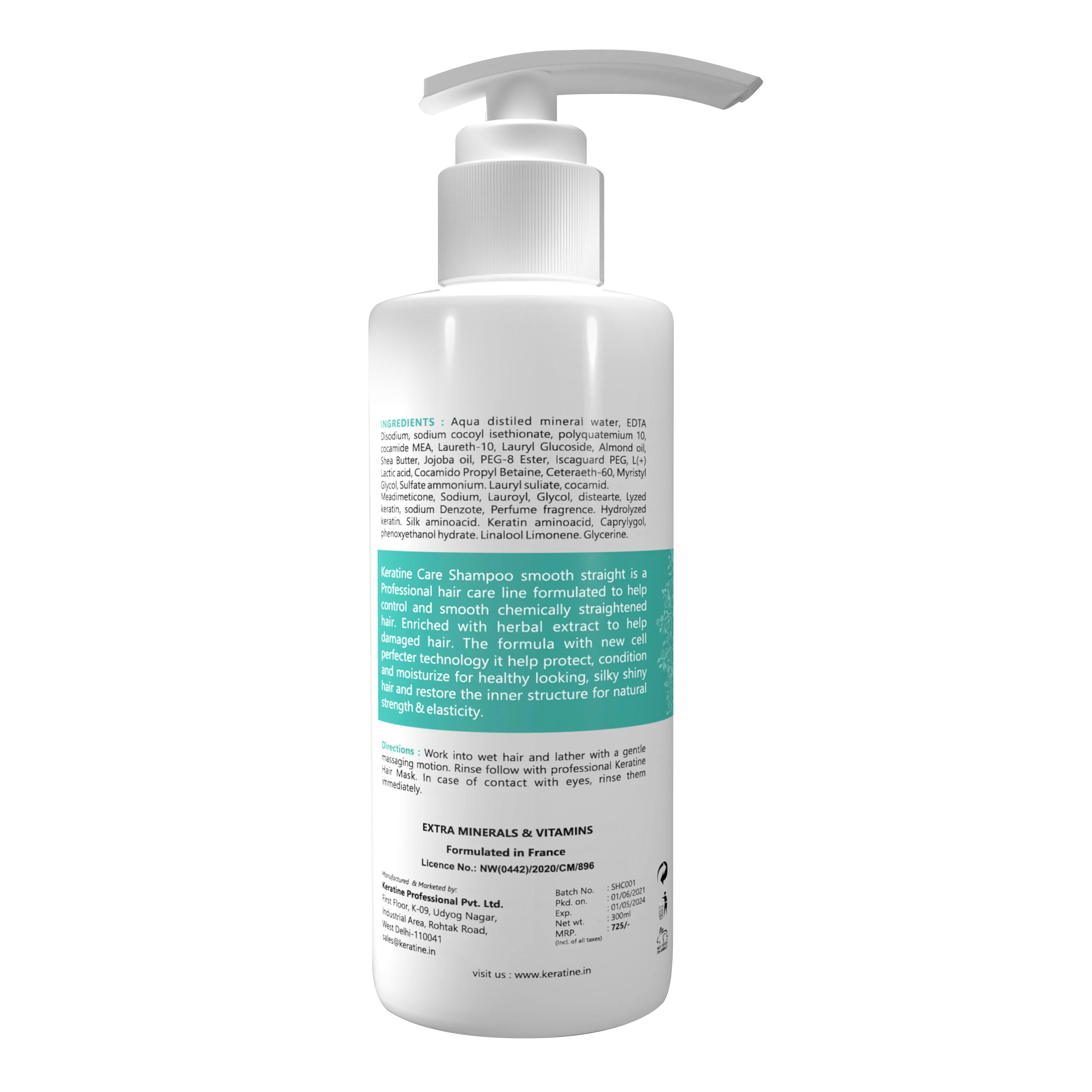 Keratine - Hair Shampoo for Dry & Damaged Hair and Made in India - 300ml and Restores Moisture & Hair Care