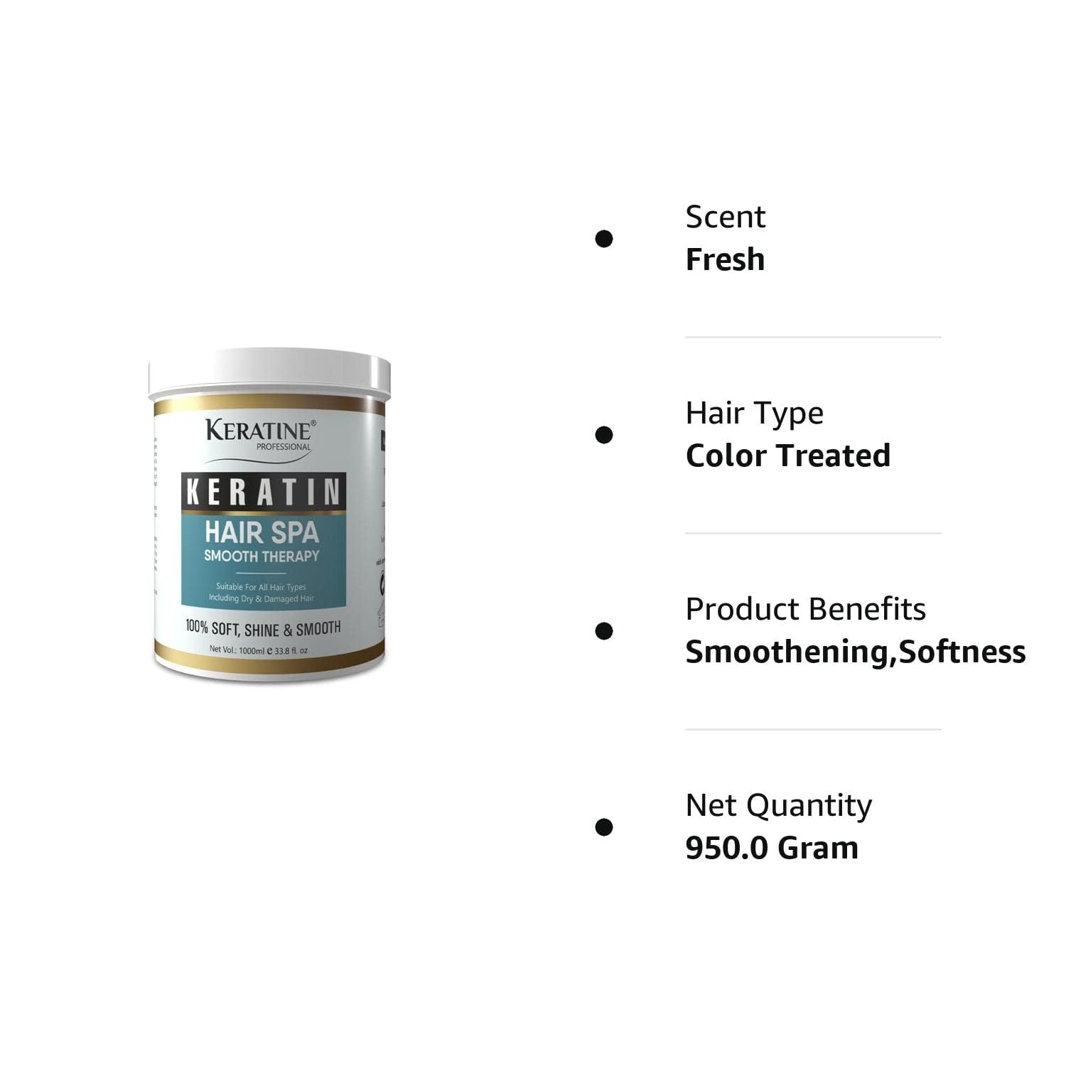 Keratine Professional Hair Spa Smooth Therapy - With Frizz-Free & Silky Hair