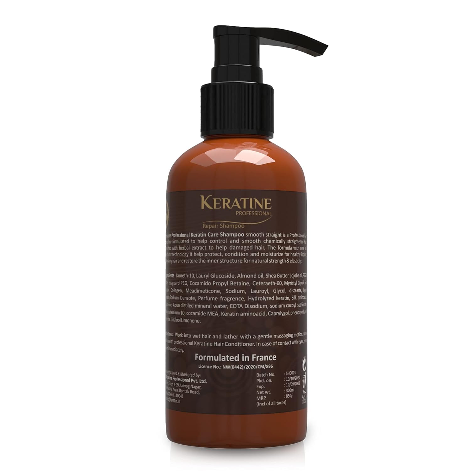 Keratin Care Smoothing Shampoo 300ml With Moroccan Oil, Argan Oil & Wheat Protein - Smoothes, Strengthens & Adds Shine - For All Hair Types