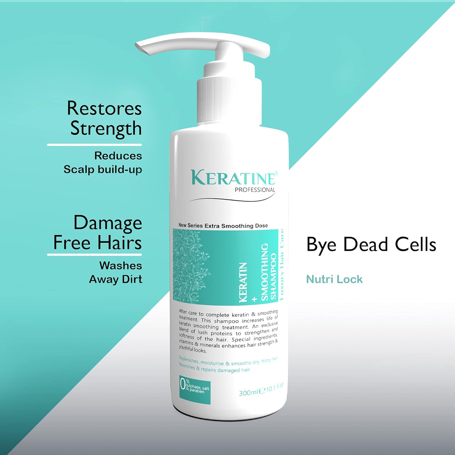 Keratin Professional Sulphate-Free Shampoo ? For All Hair Types (300ml)