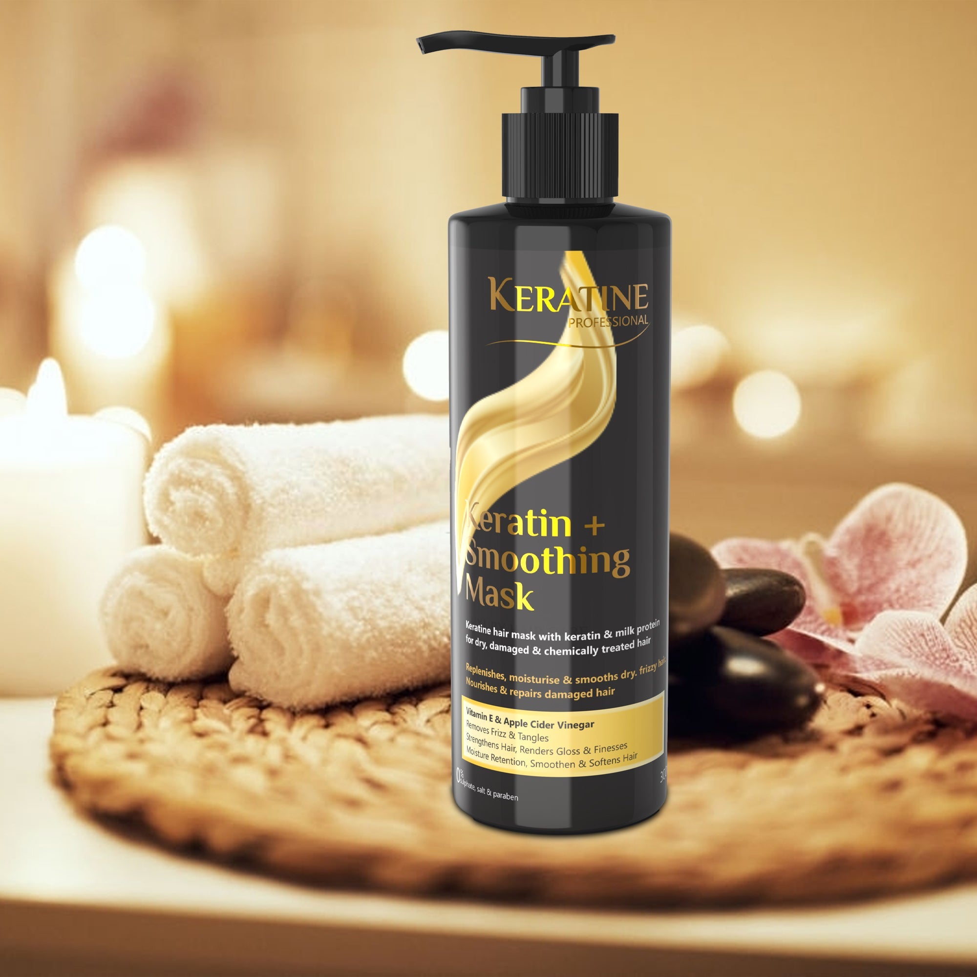 Keratine Professional ? Keratin + Smoothing Hair Mask ? 300ml & Strengthens & Smoothens Hair & For Dry & Damaged Hair