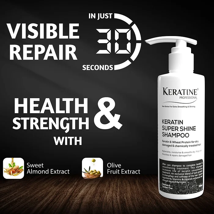 Keratine ? Super Shine Shampoo with Increased Strength & Smoothness ? 500ml & Enhances Shine for Healthy Hair
