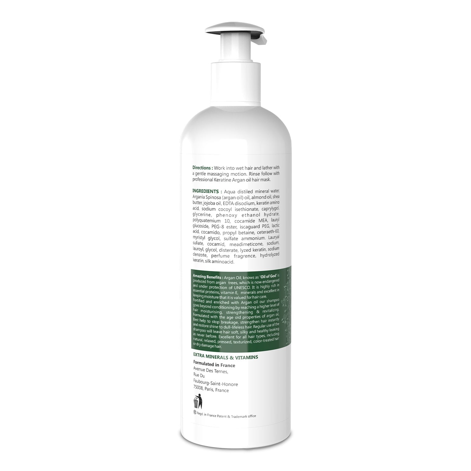 Keratine Professional ? Moroccan Argan Oil Shampoo with Sulfate-Free Care ? 500ml & Hydrates and Softens for All Hair Types
