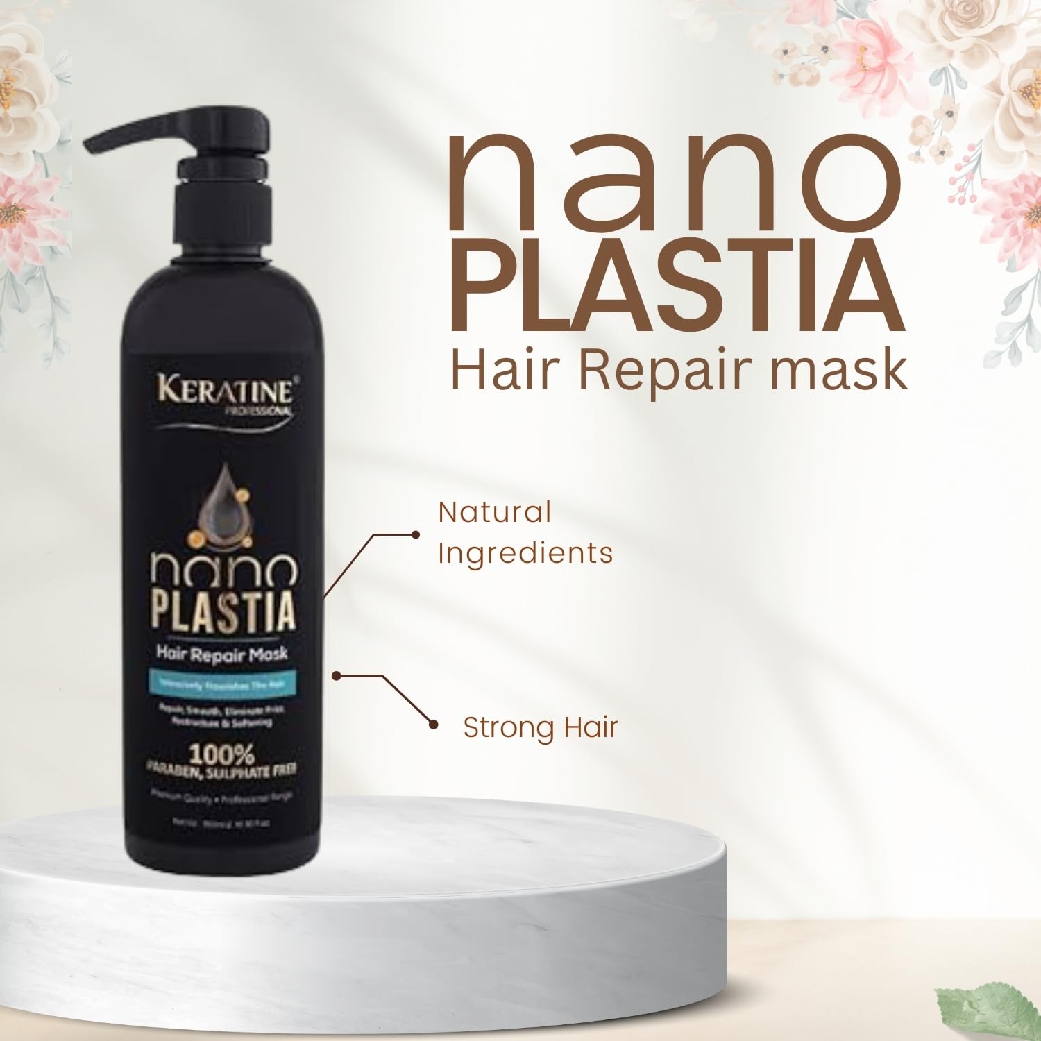Keratine Professional ? Nano Plastia Hair Repair Mask ? 500ml & Deep Repair & Restoration & Ideal for Damaged and Frizzy Hair