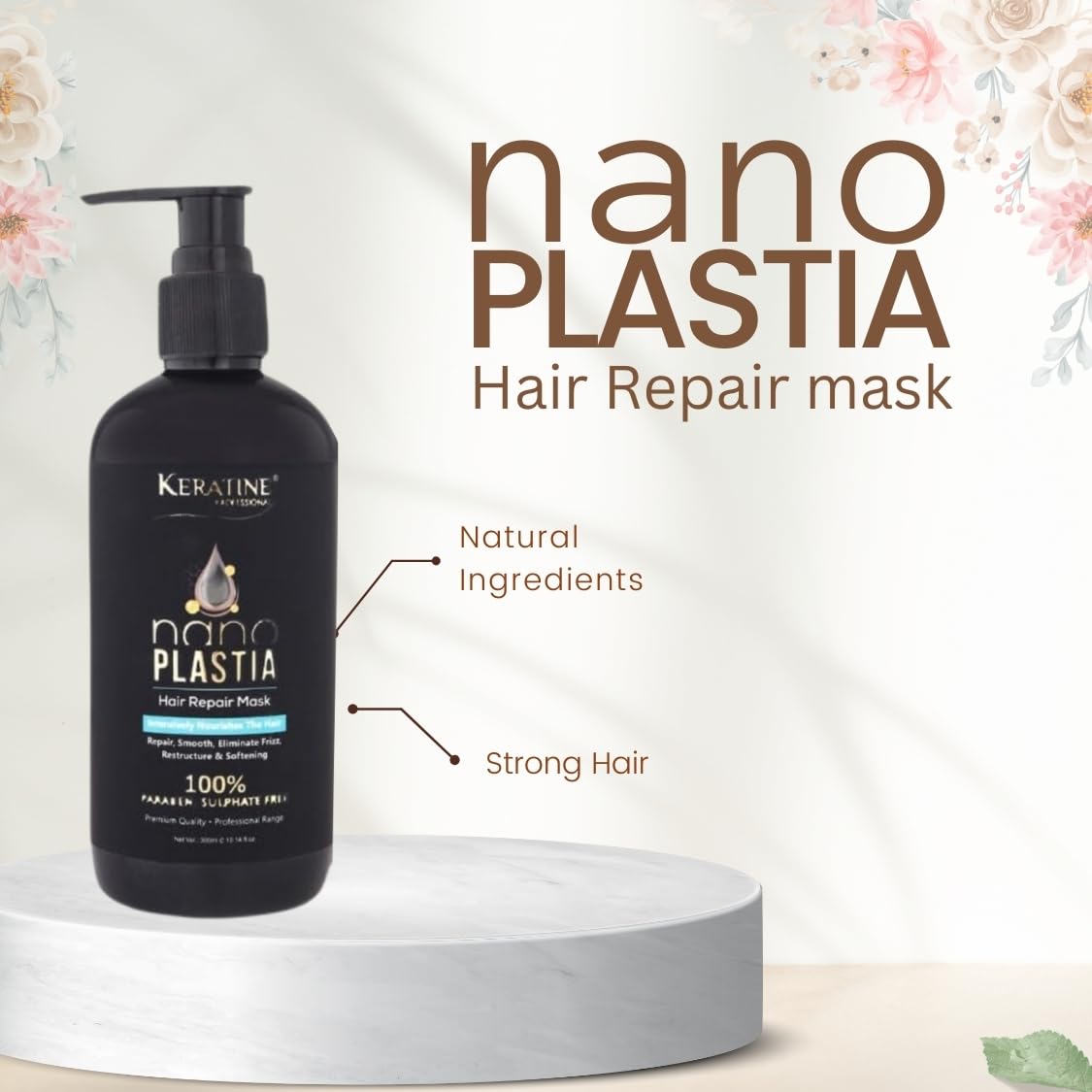 Keratine Professional ? Nano Plastia Hair Repair Mask ? 300ml & Intensive Repair & Smoothness & Ideal for Damaged and Dry Hair