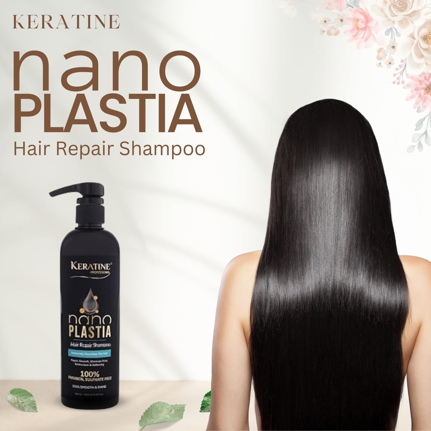 Keratine Nano Plastia Hair Repair Shampoo & Mask Combo 500 ml Each With 100 ml Serum