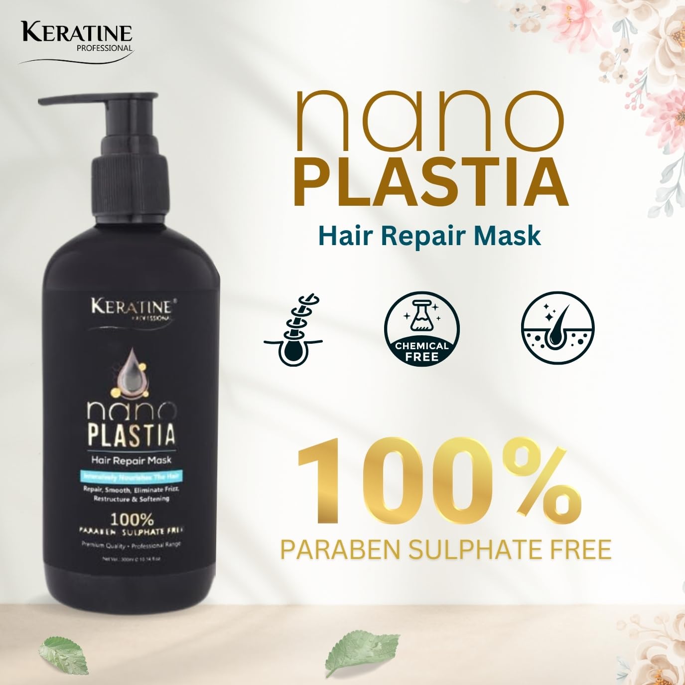 Nano Plastia Hair Repair Shampoo & Mask Combo 300 ml Each - Nourishing Formula