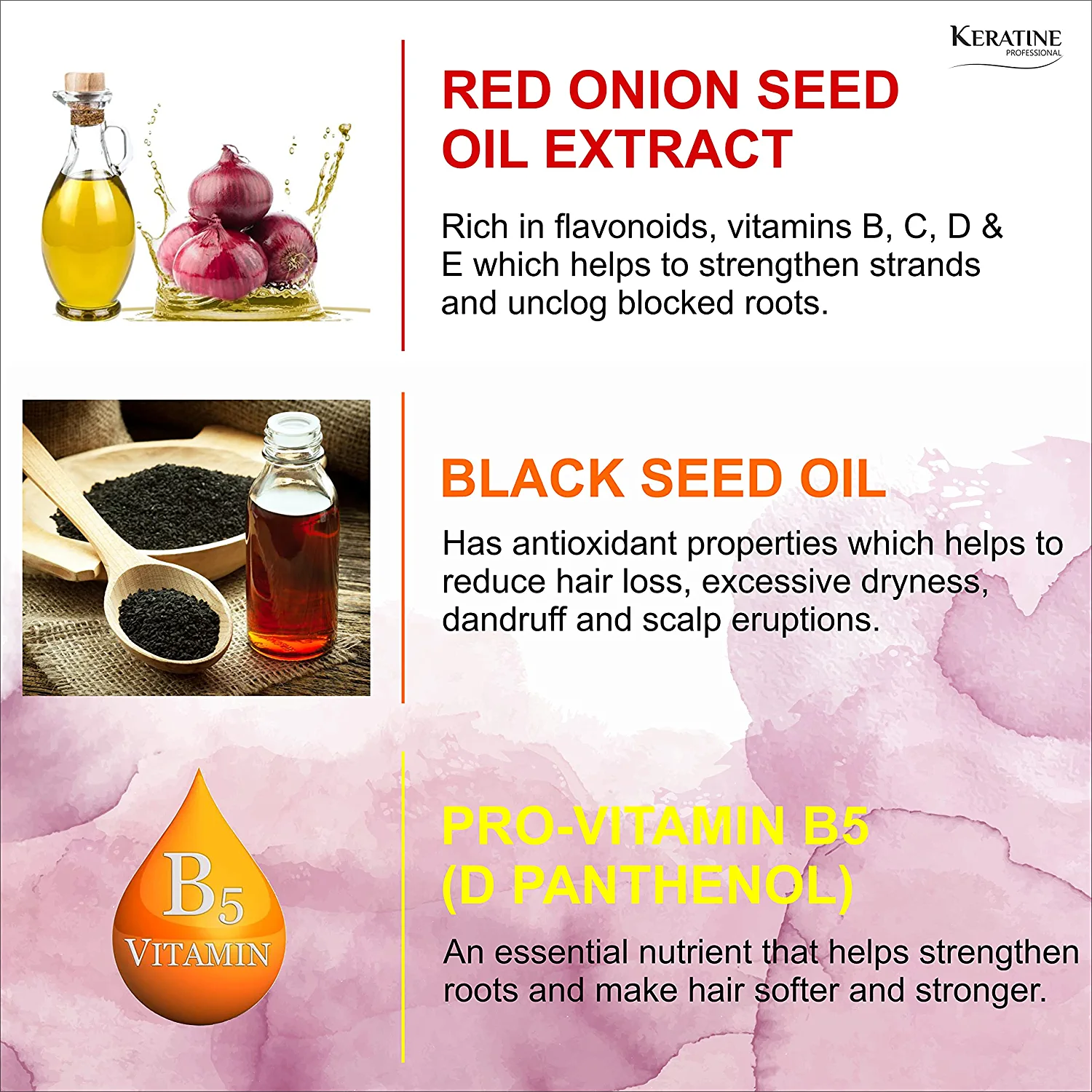 Keratine Onion & Black Seed Shampoo - With Hair Fall Defense