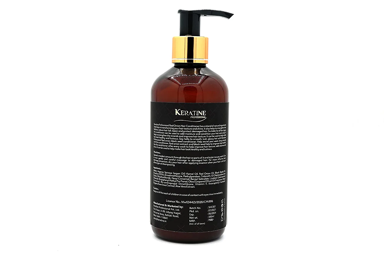 Keratine Professional ? Onion Oil & Black Seed Conditioner ? 300ml & Hair Fall Defense & For Thinning & Weak Hair
