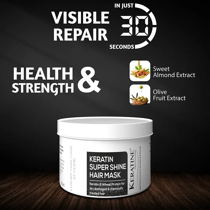 Keratine Professional ? Super Shine Hair Mask ? 500ml & Deep Repair & Shine & For Dry Hair