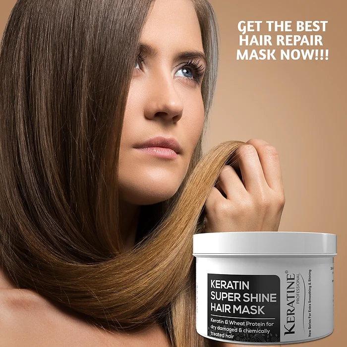 Keratine Professional ? Super Shine Hair Mask ? 500ml & Deep Repair & Shine & For Dry Hair