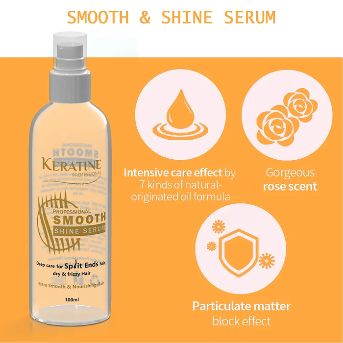 Professional Smooth Shine Serum - With Keratin & Vitamin E (100ml)