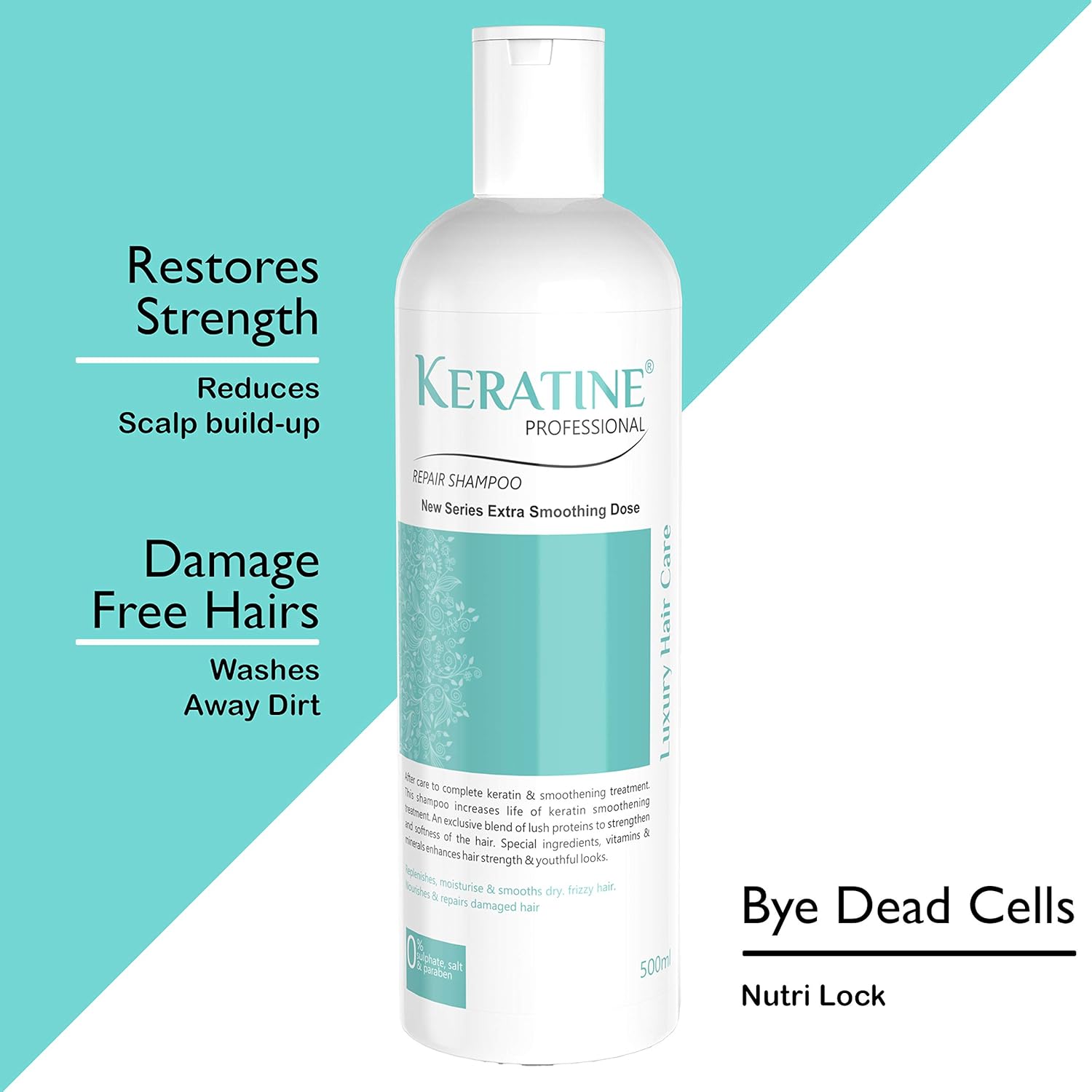 Keratine Shampoo, Hair Mask And Serum Kit (500ml) - Nourishing Formula
