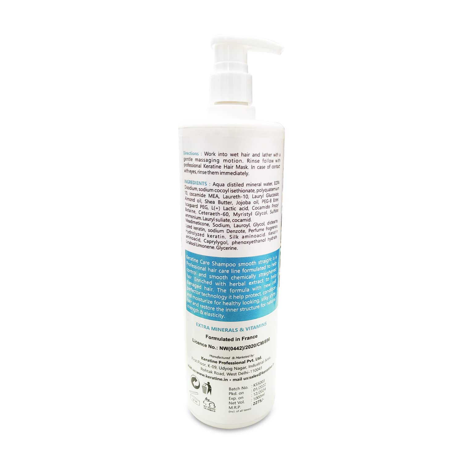 Keratine - Shampoo Hair Treatment with Biotin & Collagen - 1L & Strengthens and Revitalizes for All Hair Types