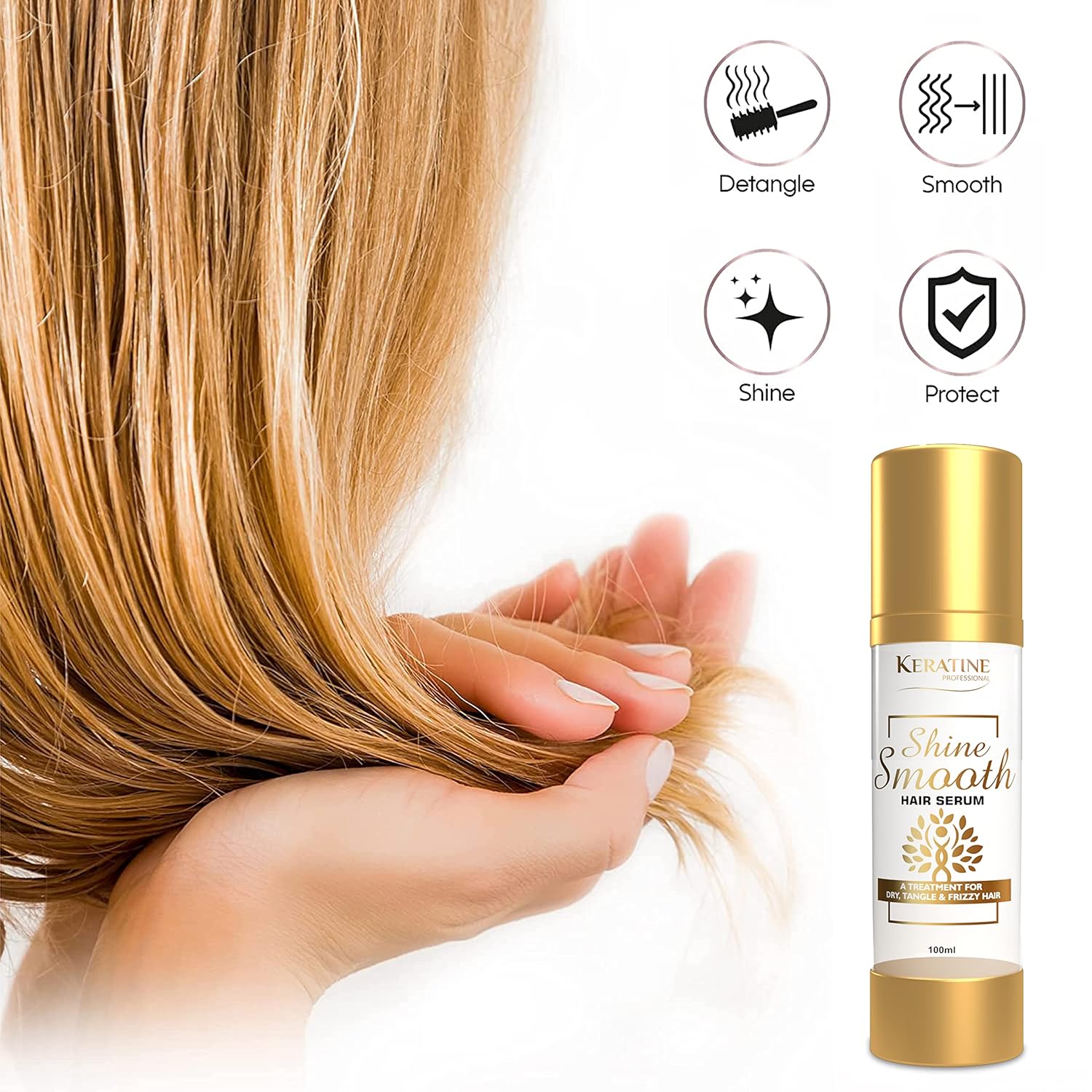 Keratine Professional Keratine Shampoo, Hair Mask & Serum Set (For Smooth, healthy hair) (100ml) - Nourishing Formula