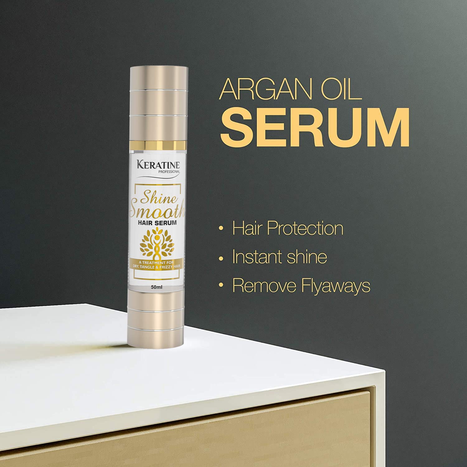 Keratine Professional Shine Smooth Hair Serum - With Frizz Free Shine (50ml)