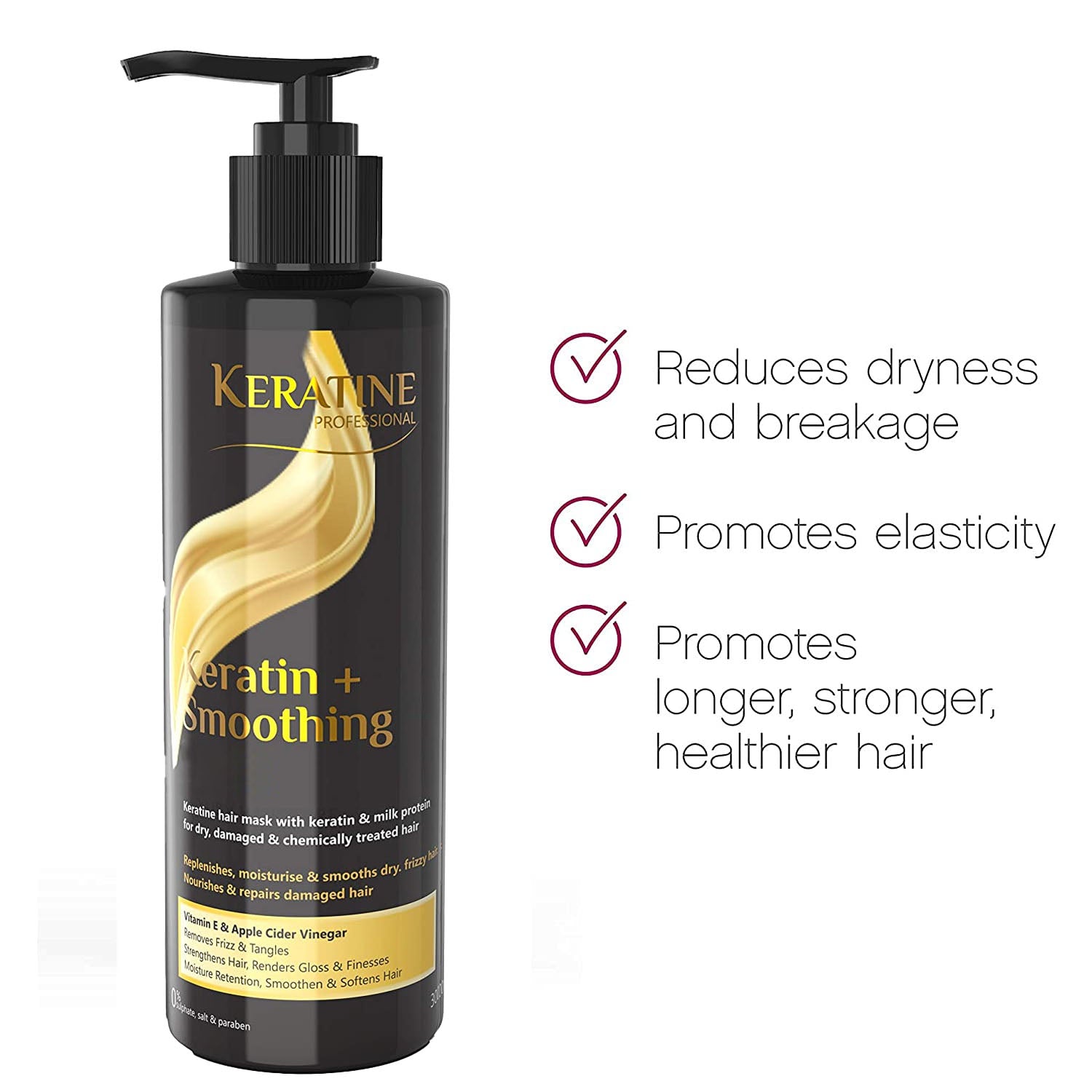Keratine Professional ? Smoothing Shampoo with Frizz Control ? 300ml & Tames Frizz for Smooth Hair