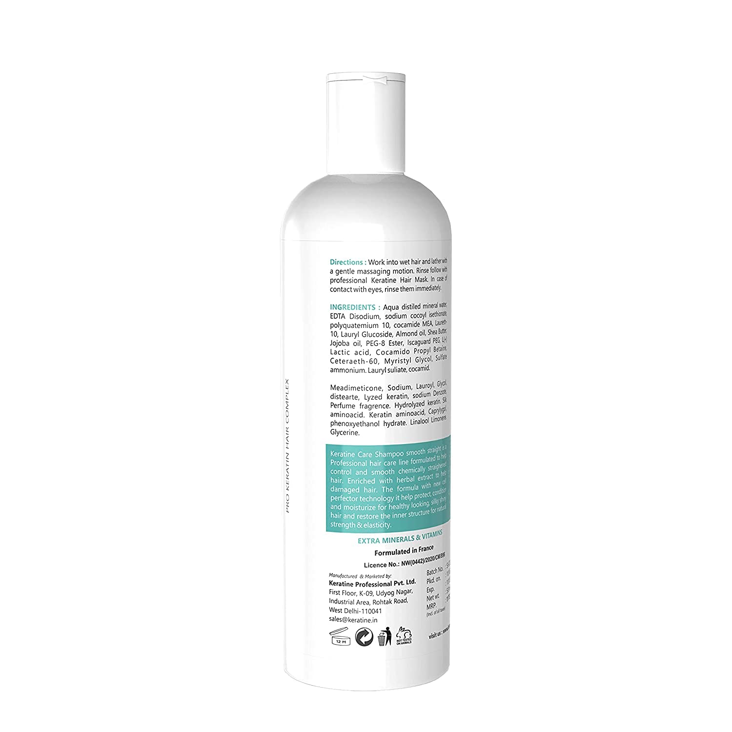 Keratine Professional ? Smoothing Shampoo with Extra Smooth Formula ? 500ml & Frizz Control for Silky Hair