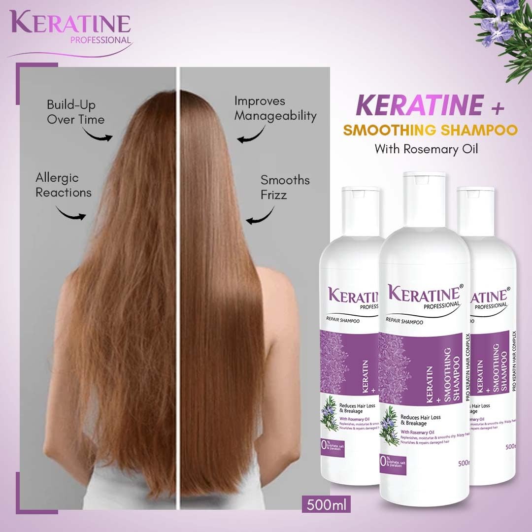Keratine Sulphate-Free Keratin Smoothing Shampoo with Rosemary Oil 500ml