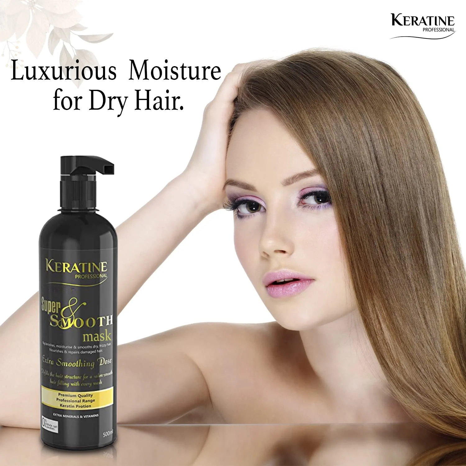 Keratine Professional ? Super Smooth Repair Hair Mask with Deep Nourishment & Shine ? 300ml & Smoothens & Adds Shine & Ideal for Dry and Frizzy Hair